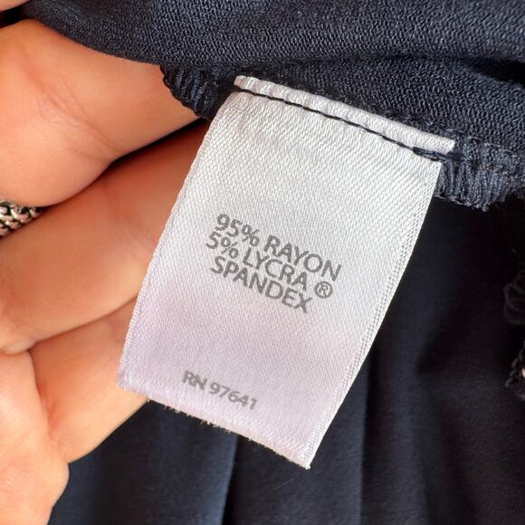 J. Jill Wearever Collection Floral Shift Dress Navy Blue Pink Short Sleeve Sz MT - Picture 4 of 6